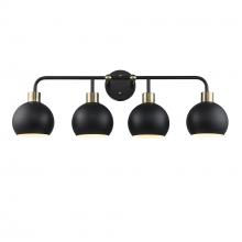Trans Globe 22534 BKAG-BK - 4LT VANITY-BK METAL SHADES-BK-